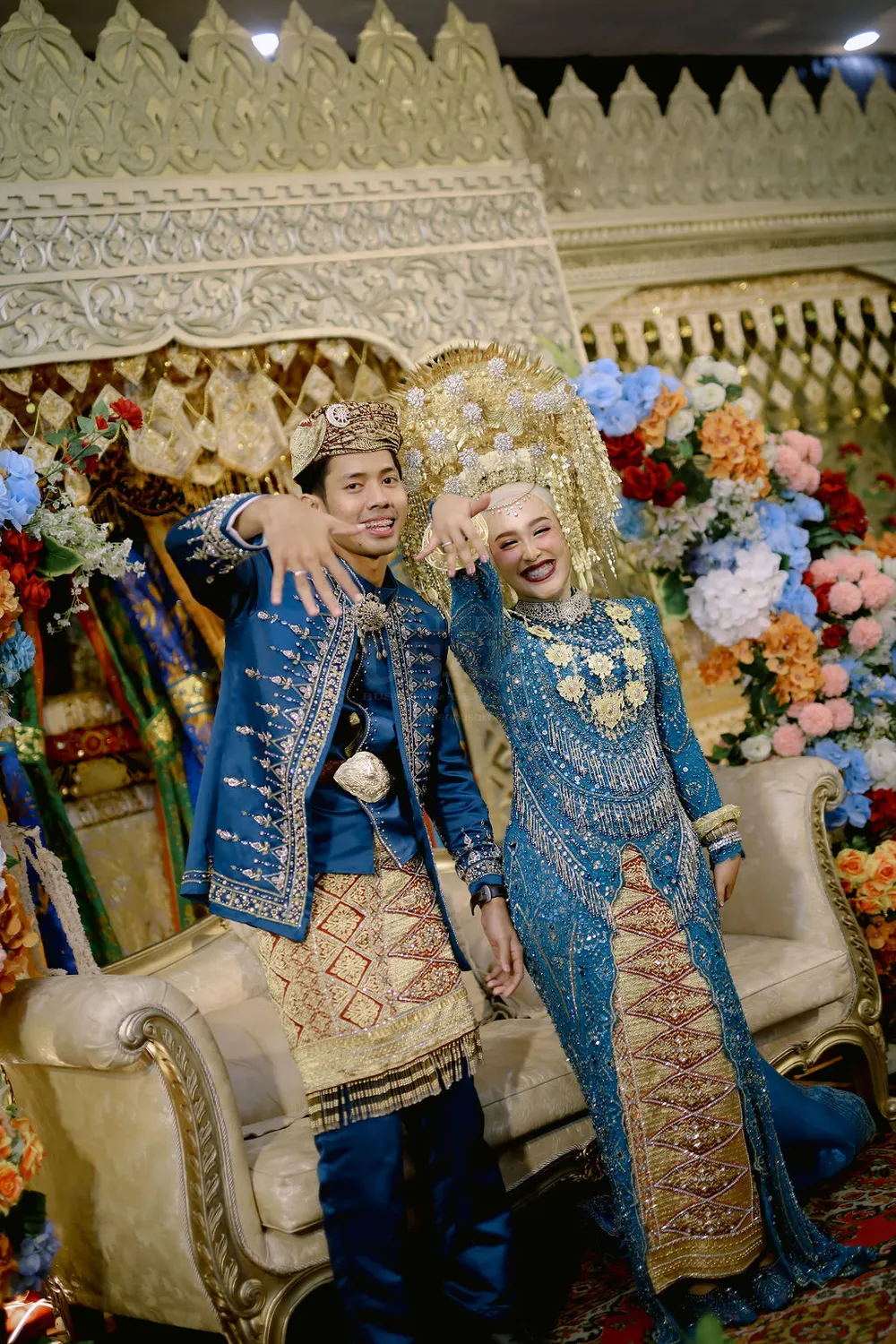 Pengantin Minang busana biru